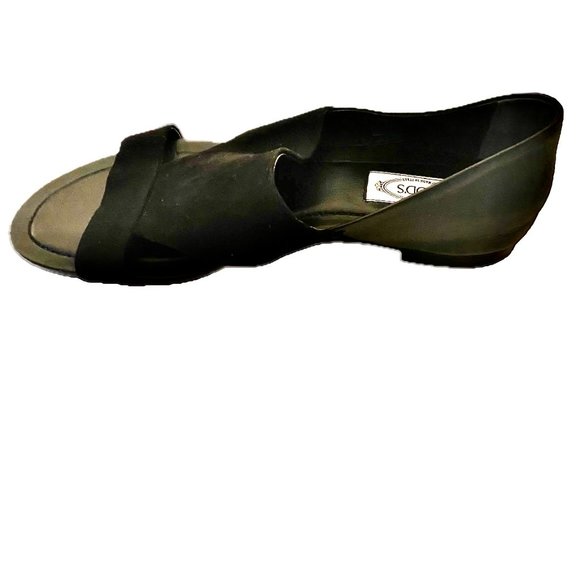TODs Open Toe Flat Black Suede & Leather Shoe Sandal 1" Heel Size 38-1/2… - Picture 4 of 11